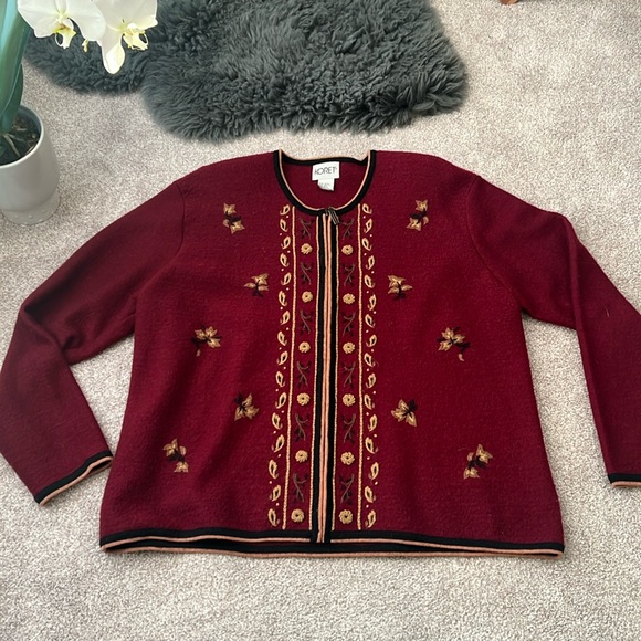 Koret Sweaters - Vintage Koret Sweater Jacket. Red Wool size XL. Zip up Cardigan